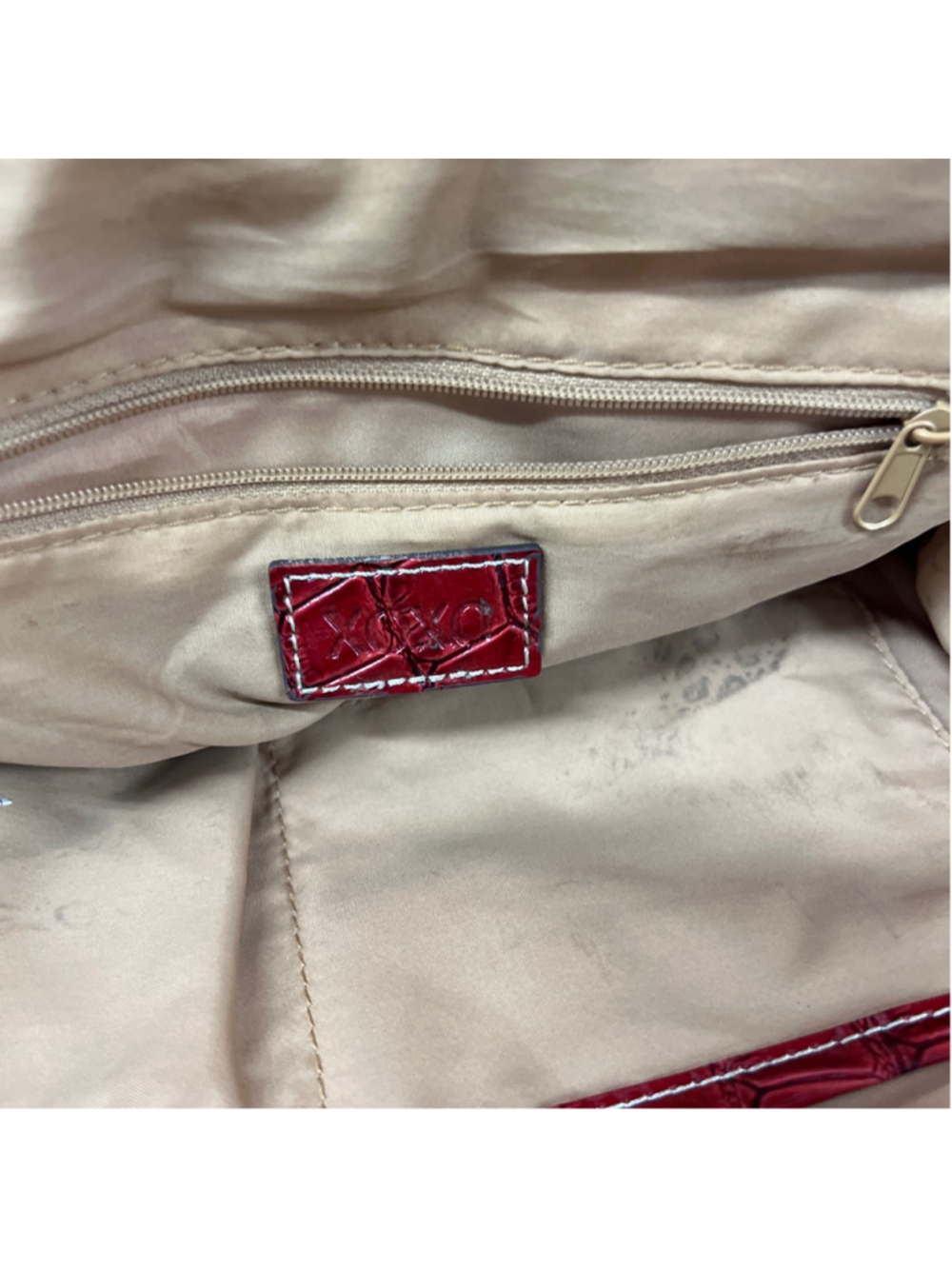 Women's XOXO Red Croc Embossed Satchel One Size - Picture 8 of 8